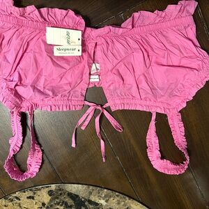 Aerie Pink Ruffled Sleepwear Top